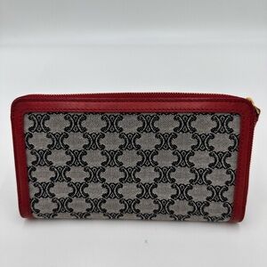 Celine Red and Black Patterned Wallet